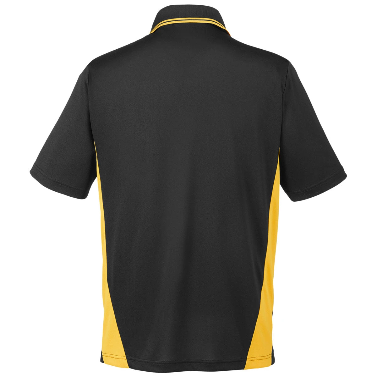 Harriton Men's Black/ Sunray Yellow Tall Flash Snag Protection Plus Colorblock Polo 2 Harriton Men's Black/ Sunray Yellow Tall Flash Snag Protection Plus Colorblock Polo - Image 2