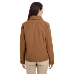 Harriton Women's Duck Brown Auxiliary Canvas Work Jacket -Best Clothing Shop M705W Duck Brown HTB