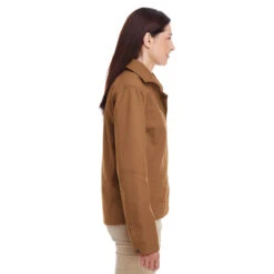Harriton Women's Duck Brown Auxiliary Canvas Work Jacket -Best Clothing Shop M705W Duck Brown HTS
