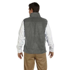 Harriton Men's Charcoal 8 Oz. Fleece Vest 6 Harriton Men's Charcoal 8 Oz. Fleece Vest -Best Clothing Shop M985 Charcoal HTB
