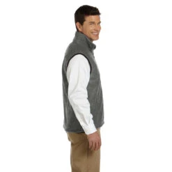 Harriton Men's Charcoal 8 Oz. Fleece Vest 7 Harriton Men's Charcoal 8 Oz. Fleece Vest -Best Clothing Shop M985 Charcoal HTS