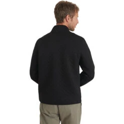 Marine Layer Men's Black Heather Corbet Quilted Pullover -Best Clothing Shop MCQP BH2 HTB