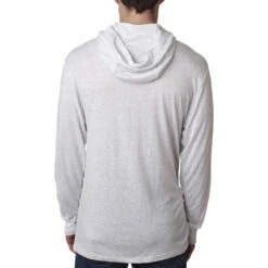 Next Level Unisex Heather White Triblend Long Sleeve Hoodie -Best Clothing Shop N6021 Heather White HTB