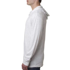 Next Level Unisex Heather White Triblend Long Sleeve Hoodie -Best Clothing Shop N6021 Heather White HTS