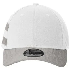 New Era White/Grey Stretch Cotton Striped Cap -Best Clothing Shop NE1122 White Grey 3