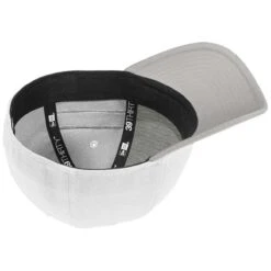 New Era White/Grey Stretch Cotton Striped Cap -Best Clothing Shop NE1122 White Grey 4