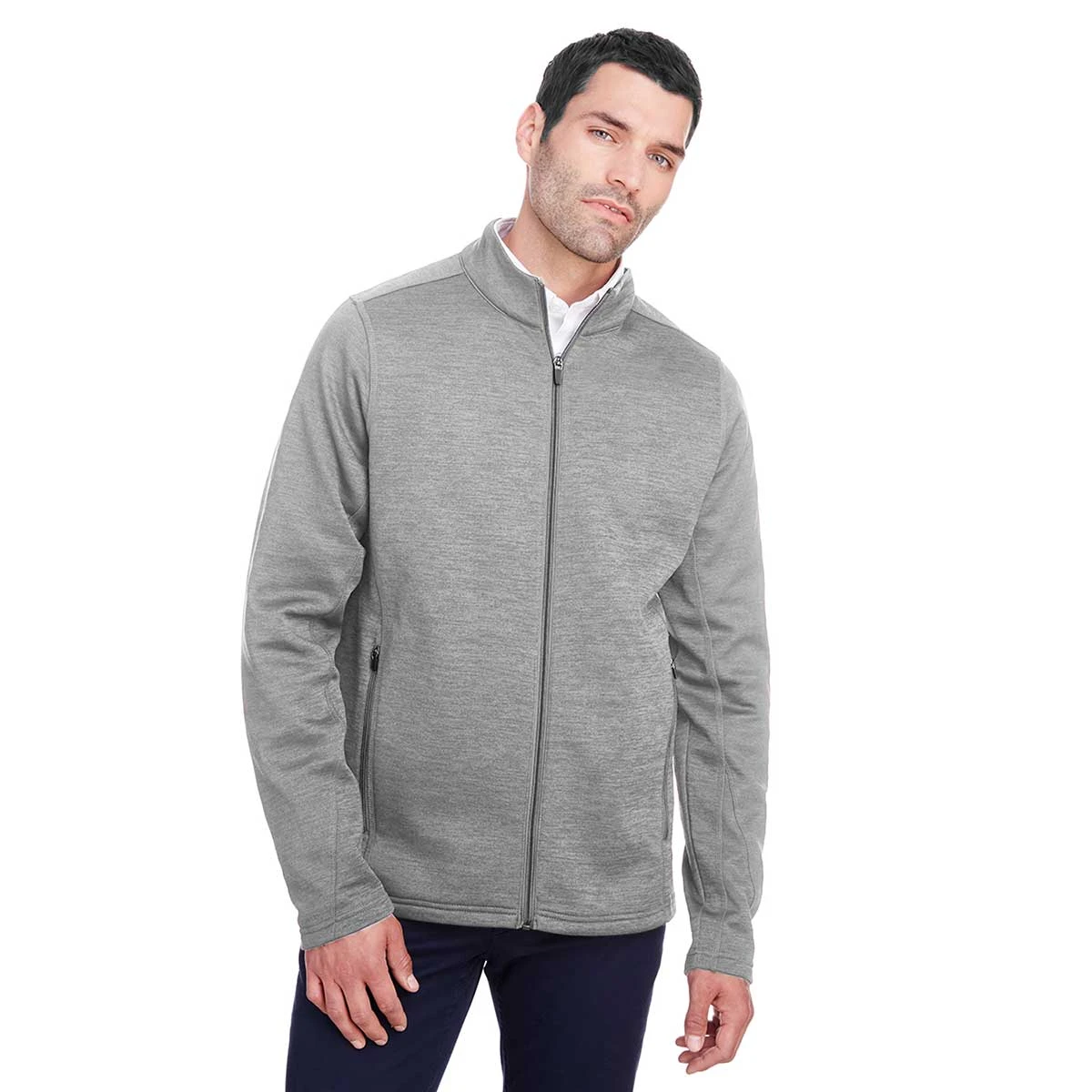 North End Men's Light Heather/Carbon Flux 2.0 Full-Zip Jacket 3 North End Men's Light Heather/Carbon Flux 2.0 Full-Zip Jacket - Image 3
