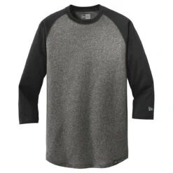 New Era Men's BlackBlackTwistist Heritage Blend 3/4 Sleeve Baseball Raglan Tee