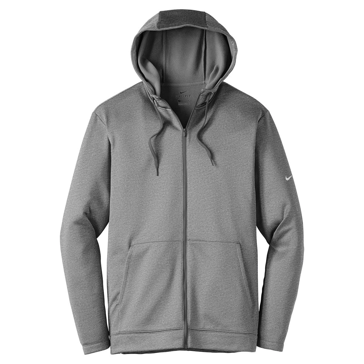 Nike Men's Dark Grey Heather Therma-FIT Full-Zip Fleece Hoodie 1 Nike Men's Dark Grey Heather Therma-FIT Full-Zip Fleece Hoodie