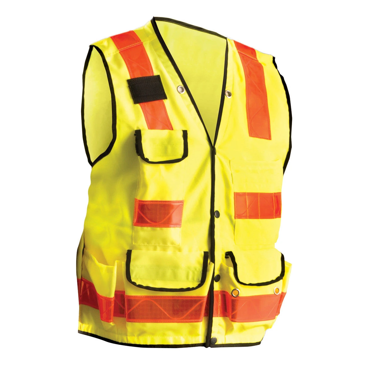 OccuNomix Men's Yellow High Visibility Premium Solid Pro-Style Surveyor Vest 1 OccuNomix Men's Yellow High Visibility Premium Solid Pro-Style Surveyor Vest
