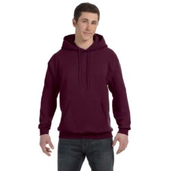 Hanes Men's Maroon 7.8 Oz. EcoSmart 50/50 Pullover Hood