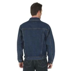 Wrangler Men's Dark Blue Rugged Wear Denim Jacket -Best Clothing Shop RJK30 Dark Blue HTB