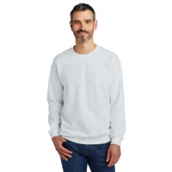 Gildan Men's White Softstyle Crewneck Sweatshirt -Best Clothing Shop SF000 White HTF