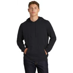 Sport-Tek Men's Black Lightweight French Terry Pullover Hoodie -Best Clothing Shop ST272 Black HTF