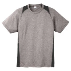 Sport-Tek Men's Vintage Heather/Black Heather Colorblock Contender Tee