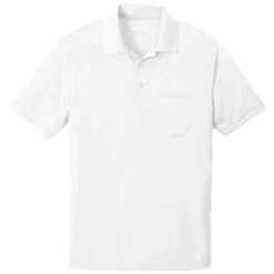 Sport-Tek Men's White PosiCharge RacerMesh Pocket Polo