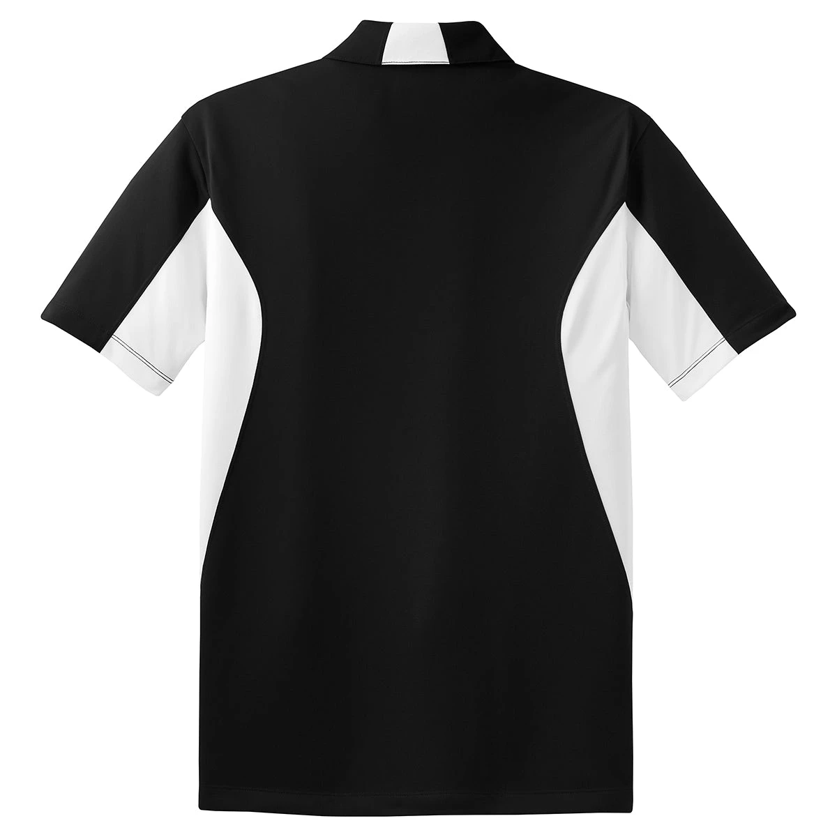 Sport-Tek Men's Black/White Side Blocked Micropique Sport-Wick Polo 2 Sport-Tek Men's Black/White Side Blocked Micropique Sport-Wick Polo - Image 2
