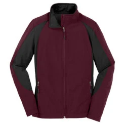 Sport-Tek Men's Maroon/Black Colorblock Soft Shell Jacket
