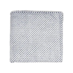 Zusa White With Navy Plush Siesta Blanket