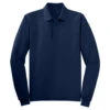 Port Authority Men's Navy Tall Silk Touch Long Sleeve Polo