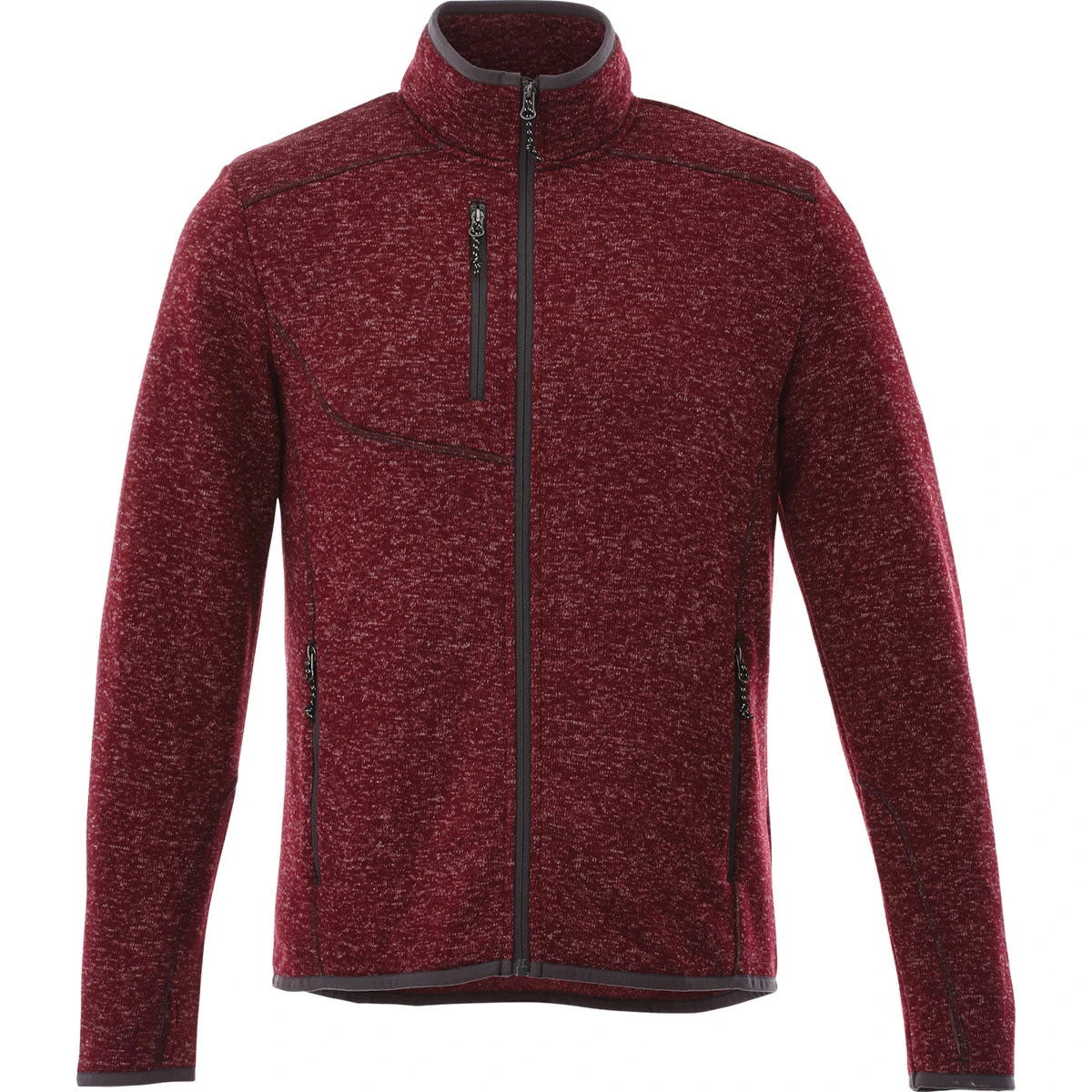 Elevate Men's Maroon Heather Tremblant Knit Jacket 1 Elevate Men's Maroon Heather Tremblant Knit Jacket
