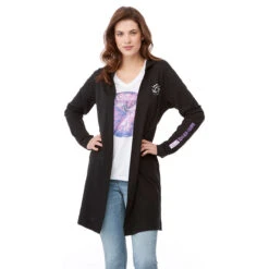 Elevate Women's Black Ashland Knit Hooded Cardigan -Best Clothing Shop TM98213 995 HTF