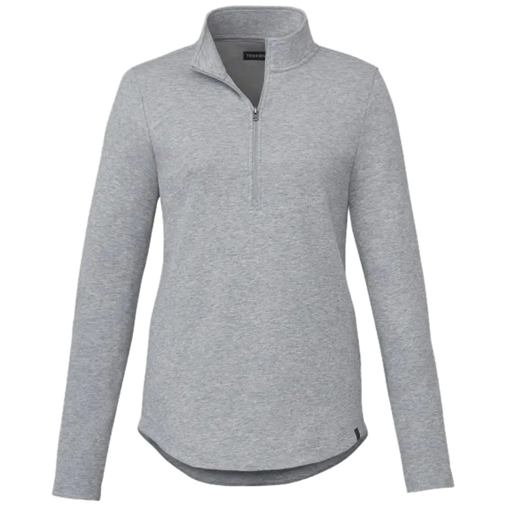 Elevate Women's Heather Grey Rigi Eco Knit Quarter Zip 1 Elevate Women's Heather Grey Rigi Eco Knit Quarter Zip