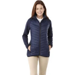 Elevate Women's Vintage Navy Banff Hybrid Insulated Jacket 5 Elevate Women's Vintage Navy Banff Hybrid Insulated Jacket -Best Clothing Shop TM99602 Vintage Navy Vintage Navy HTF