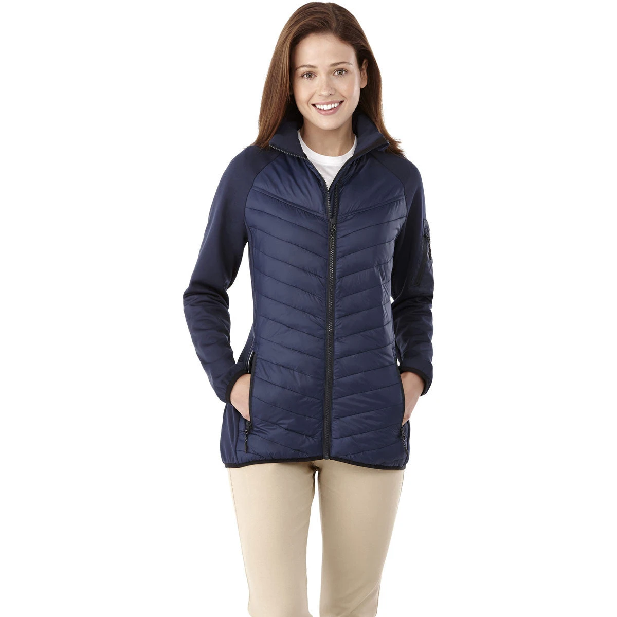 Elevate Women's Vintage Navy Banff Hybrid Insulated Jacket 3 Elevate Women's Vintage Navy Banff Hybrid Insulated Jacket - Image 3