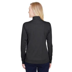 Team 365 Women's Black Heather Zone Sonic Heather Performance Quarter-Zip -Best Clothing Shop TT31HW Black Heather HTB
