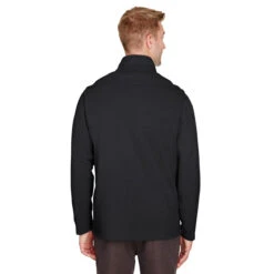 UltraClub Men's Black Coastal Pique Fleece Quarter-Zip -Best Clothing Shop UC792 Black HTB