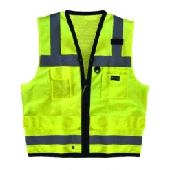 OccuNomix Yellow High Visibility Premium Solid Dual Stripe Surveyor Vests