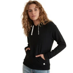 Marine Layer Women's Black Sunset Pullover Hoodie -Best Clothing Shop WLHP3 Black HTS