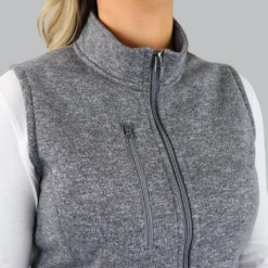 Zusa 3 Day Women's Light Grey Heather Midtown Fleece Vest -Best Clothing Shop WMidtownVest collar 0b1cf62e 8c53 490c b5a8 c38990660000