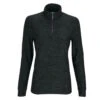 Greg Norman Women's Black Heather Play Dry Quarter Zip Mock Neck