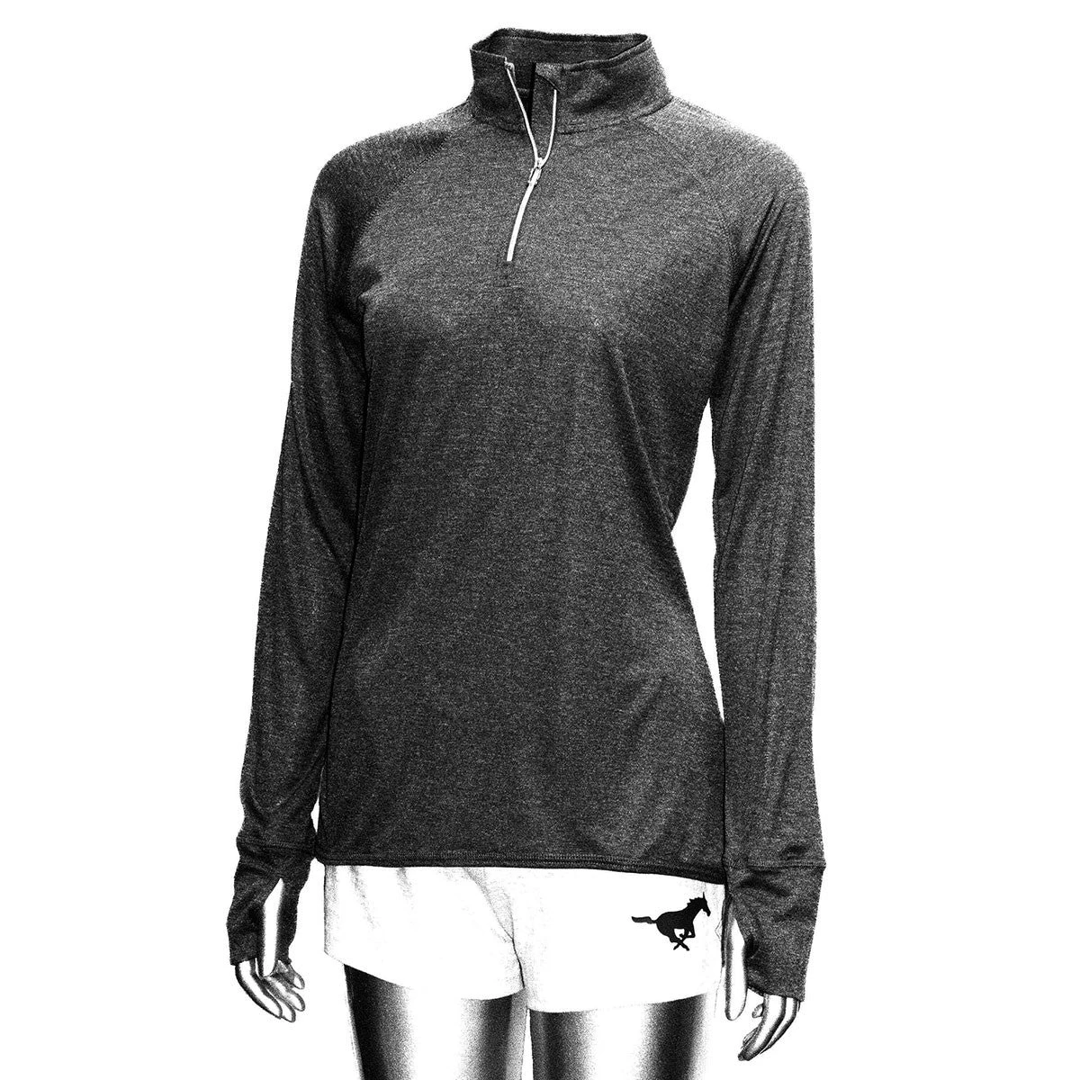 BAW Women's Heather Black Xtreme Tek Quarter Zip 1 BAW Women's Heather Black Xtreme Tek Quarter Zip