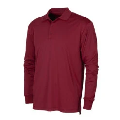 BAW Men's Red Xtreme Tek Long Sleeve Polo
