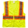 Xtreme Visibility Unisex Yellow DOT Class 2 Contrast Stripe Zip Vest
