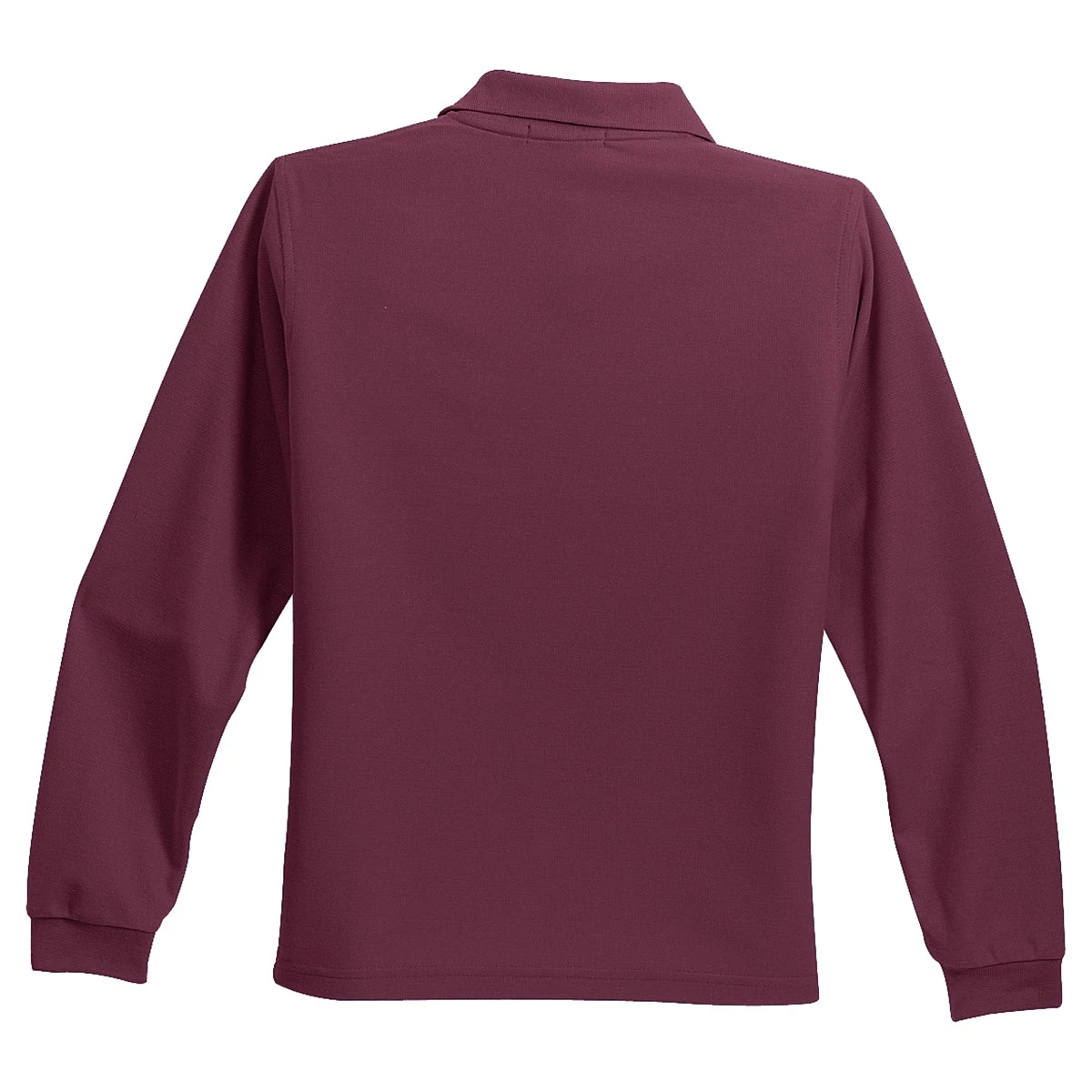 Port Authority Youth Burgundy Long Sleeve Silk Touch Polo 2 Port Authority Youth Burgundy Long Sleeve Silk Touch Polo - Image 2