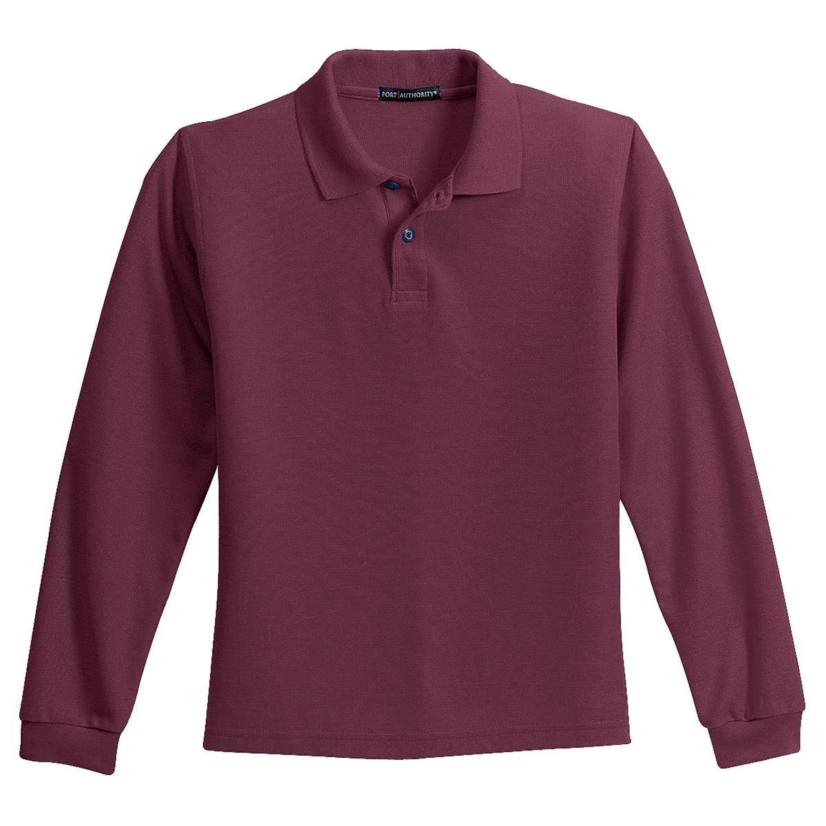 Port Authority Youth Burgundy Long Sleeve Silk Touch Polo 1 Port Authority Youth Burgundy Long Sleeve Silk Touch Polo