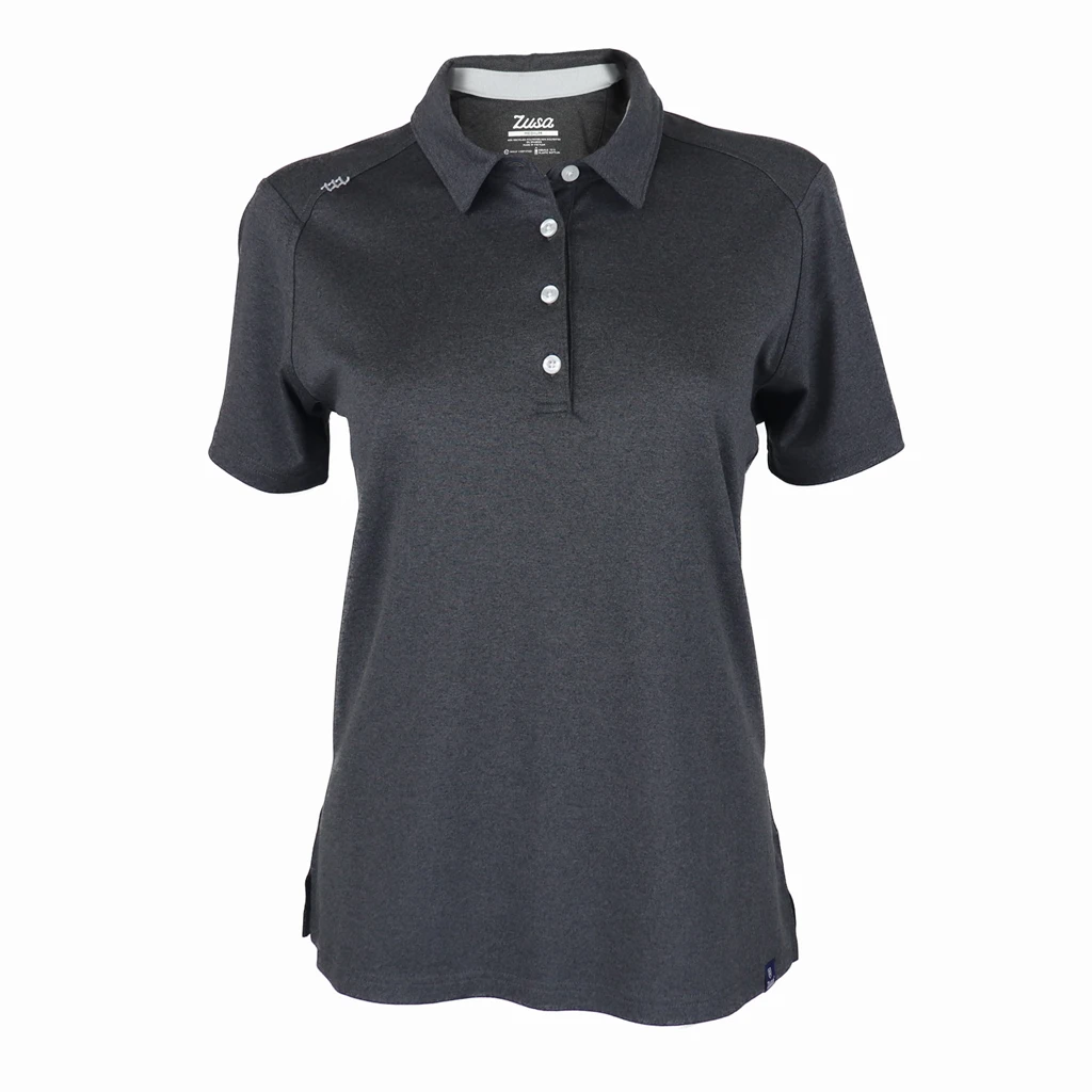 Zusa Women's Charcoal Heather Itasca Polo 1 Zusa Women's Charcoal Heather Itasca Polo